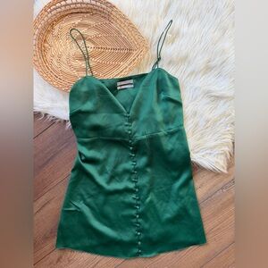 Urban Outfitters Green Padova Satin Slip Mini Dress Size Medium